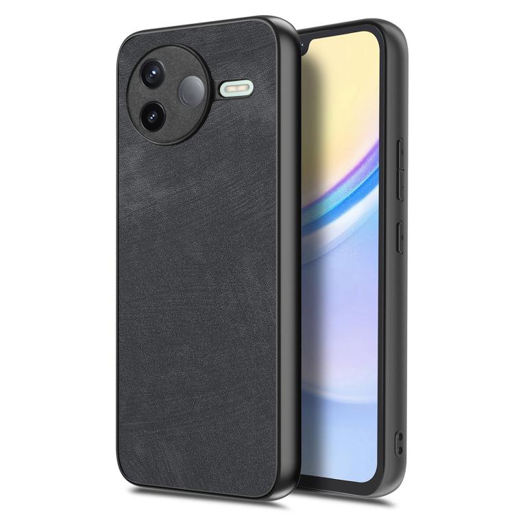 

For Redmi K80 Pro / Poco F7 Ultra Vintage Leather PC Back Cover Phone Case(Black)