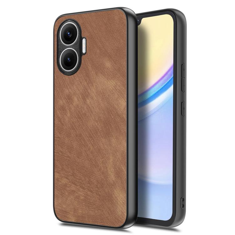 

For Redmi Turbo 4 Pro Vintage Leather PC Back Cover Phone Case(Brown)