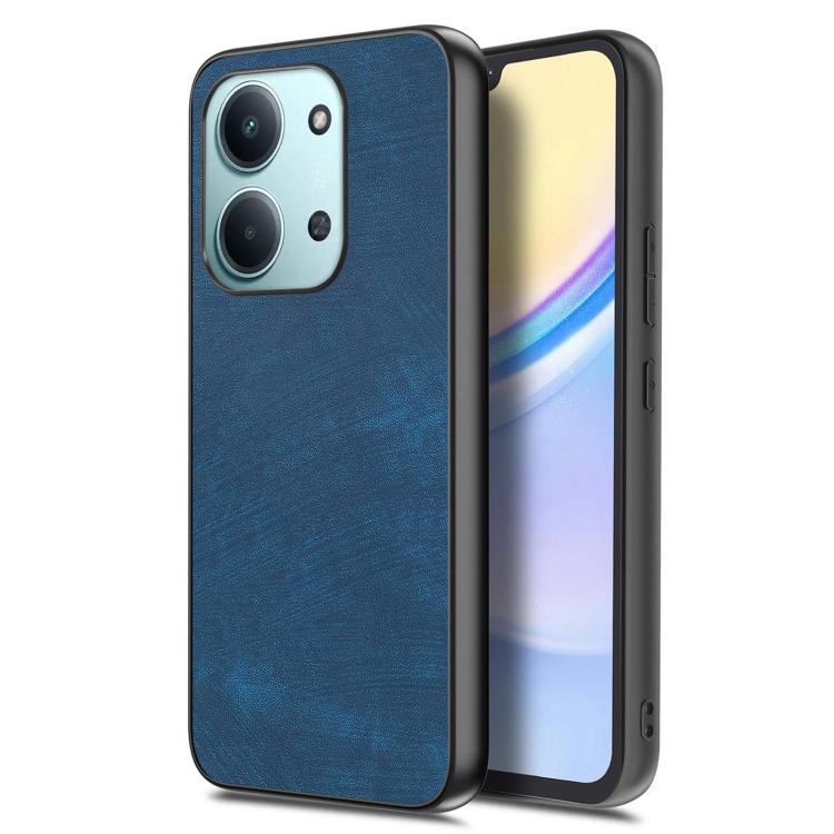 

For Redmi 15C 5G / 4G Global 171mm Vintage Leather PC Back Cover Phone Case(Blue)