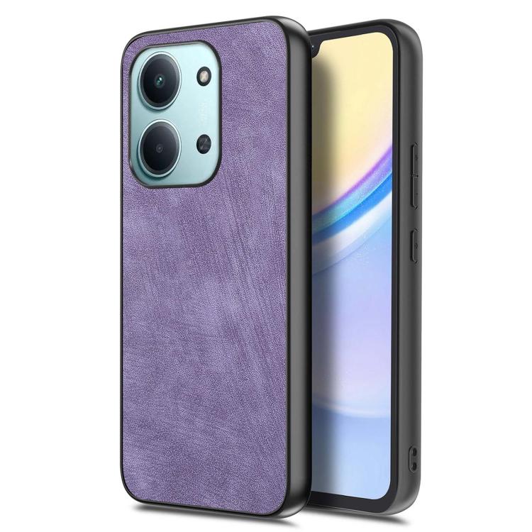 

For Redmi 15C 5G / 4G Global 171mm Vintage Leather PC Back Cover Phone Case(Purple)