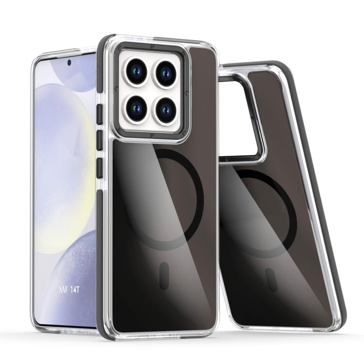 

For Xiaomi 14T Dual-Color Gradient Discolor MagSafe Phone Case(Black)