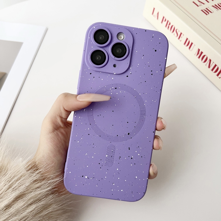 

For iPhone 11 Pro Max Starry Sky TPU Shockproof MagSafe Phone Case(Purple)