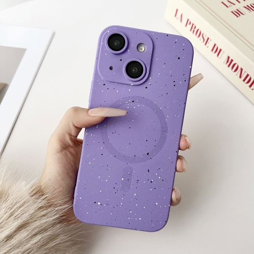 

For iPhone 14 Starry Sky TPU Shockproof MagSafe Phone Case(Purple)