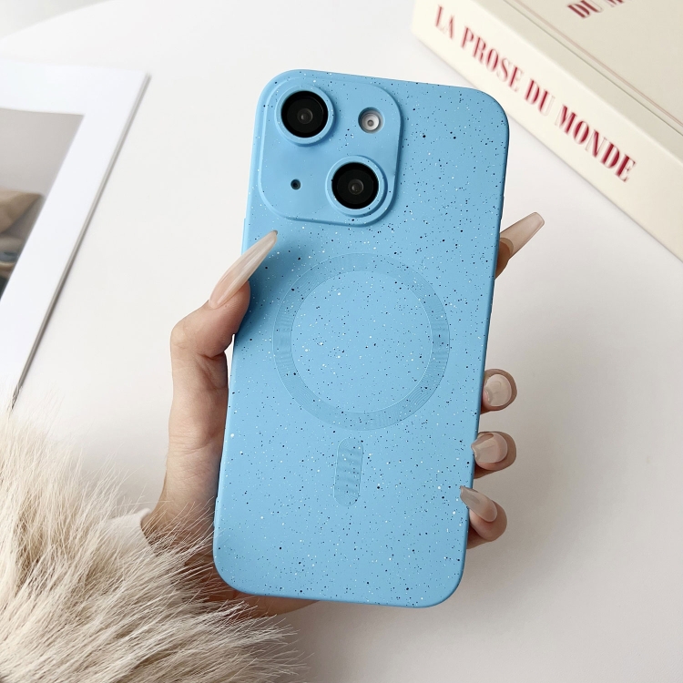 

For iPhone 14 Plus Starry Sky TPU Shockproof MagSafe Phone Case(Sierra Blue)