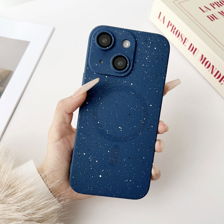 

For iPhone 15 Plus Starry Sky TPU Shockproof MagSafe Phone Case(Dark Blue)