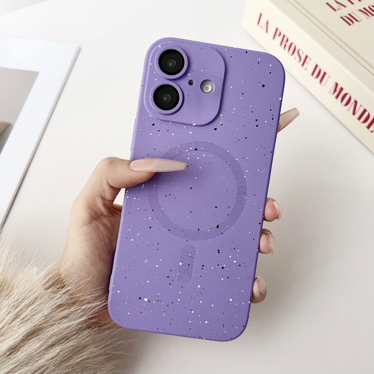 

For iPhone 16 Plus Starry Sky TPU Shockproof MagSafe Phone Case(Purple)