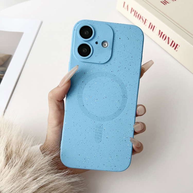 

For iPhone 16 Starry Sky TPU Shockproof MagSafe Phone Case(Sierra Blue)