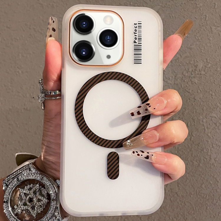 

For iPhone 11 Pro Max Crystal Skin Feel MagSafe TPU Phone Case(Desert gold)