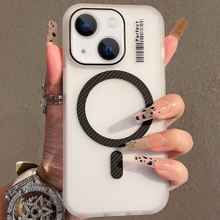 

For iPhone 14 Crystal Skin Feel MagSafe TPU Phone Case(Black)