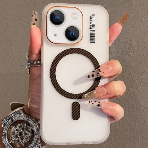 

For iPhone 14 Crystal Skin Feel MagSafe TPU Phone Case(Desert gold)