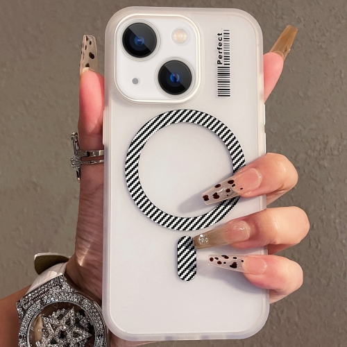 

For iPhone 15 Plus Crystal Skin Feel MagSafe TPU Phone Case(White)