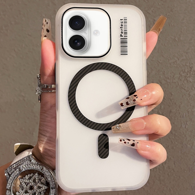 

For iPhone 16 Plus Crystal Skin Feel MagSafe TPU Phone Case(Black)