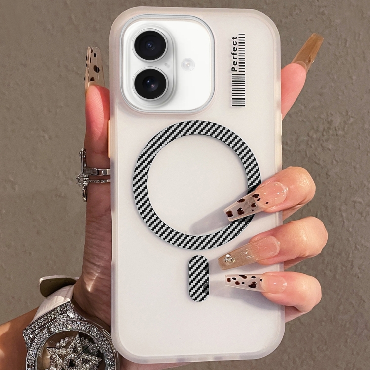 

For iPhone 16 Plus Crystal Skin Feel MagSafe TPU Phone Case(Grey)