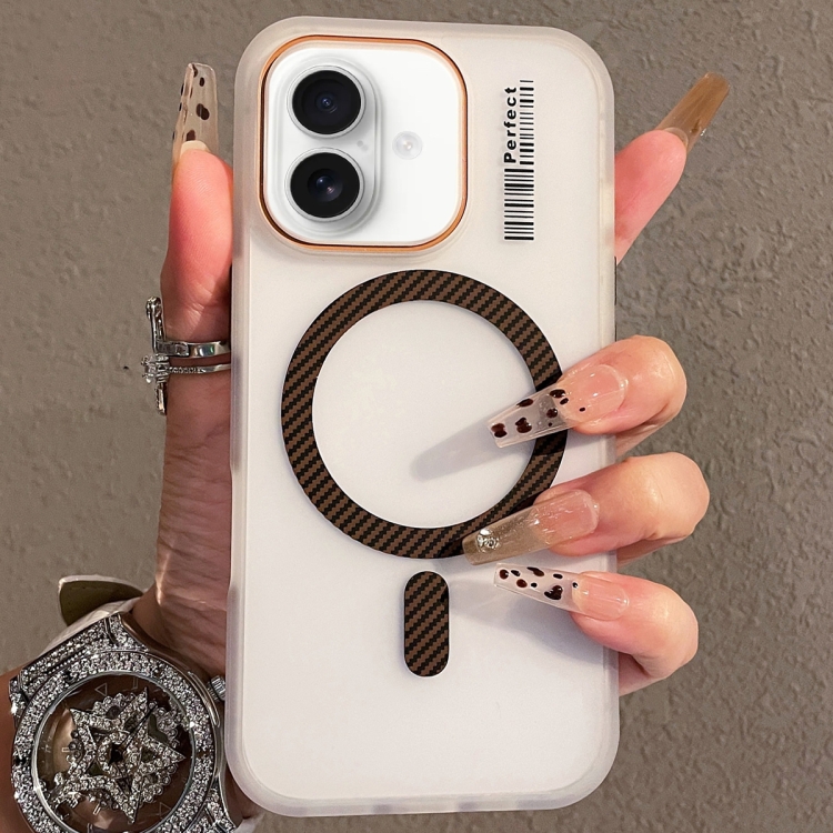 

For iPhone 16 Crystal Skin Feel MagSafe TPU Phone Case(Desert gold)