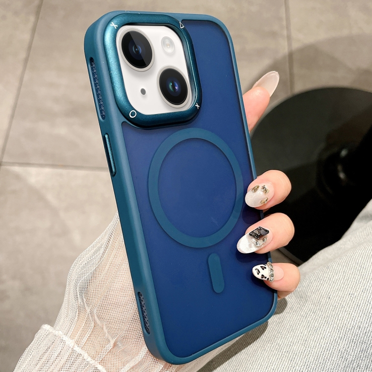 

For iPhone 15 Heat Dissipation MagSafe Shockproof Phone Case(Blue)