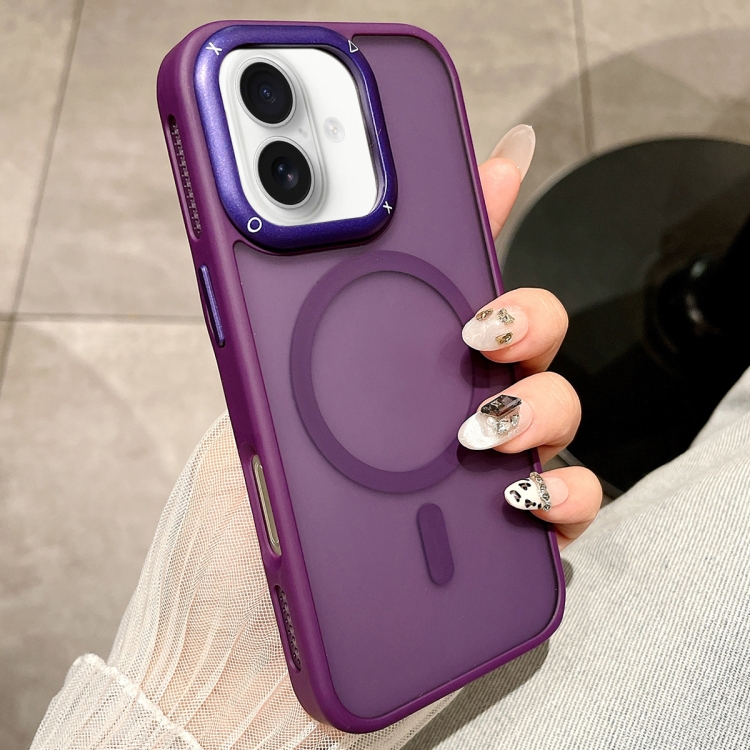 

For iPhone 16 Heat Dissipation MagSafe Shockproof Phone Case(Purple)