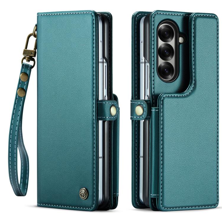 

For Samsung Galaxy Z Fold7 CaseMe C22 Card Slots Holder RFID Anti-theft Phone Case(Green)