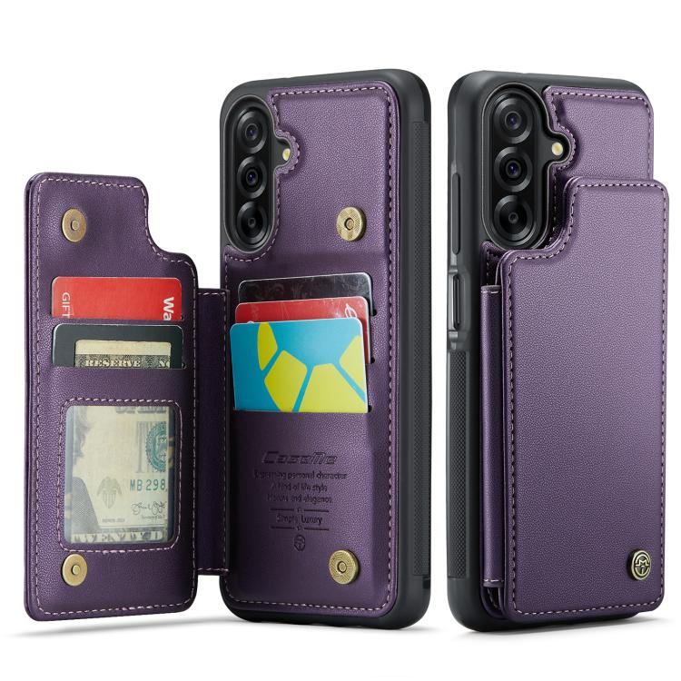 

For Samsung Galaxy A17 CaseMe C22 Card Slots Holder RFID Anti-theft Phone Case(Purple)