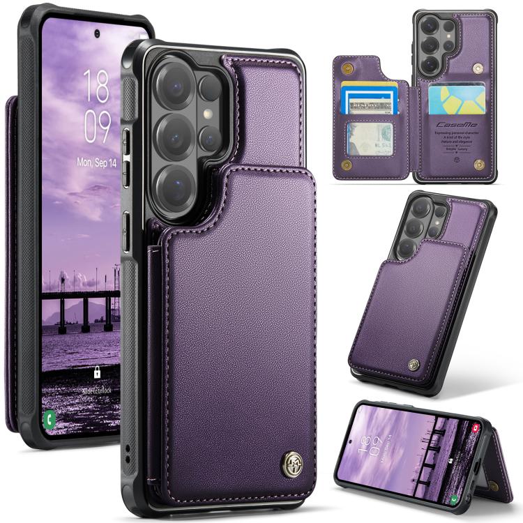 

For Samsung Galaxy S26 Ultra 5G CaseMe C22 Card Slots Holder RFID Anti-theft Phone Case(Purple)