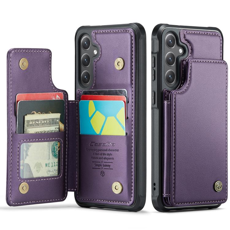 For Galaxy S25 FE / S26 FE 5G CaseMe C22 Card Slots Holder RFID Anti-theft Phone Case(Purple)
