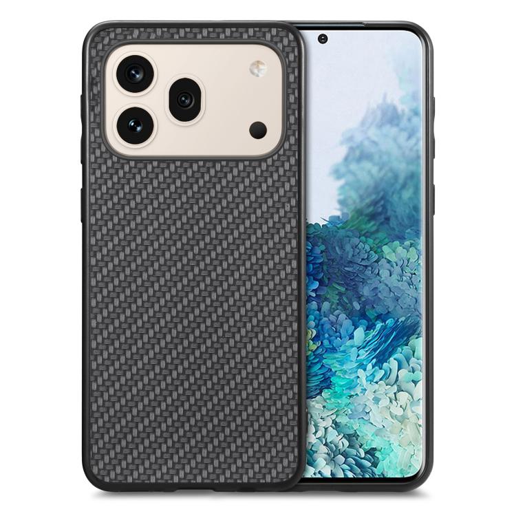 

For Honor 600 Pro Global Carbon Fiber Texture Leather Back Cover Phone Case(Black)
