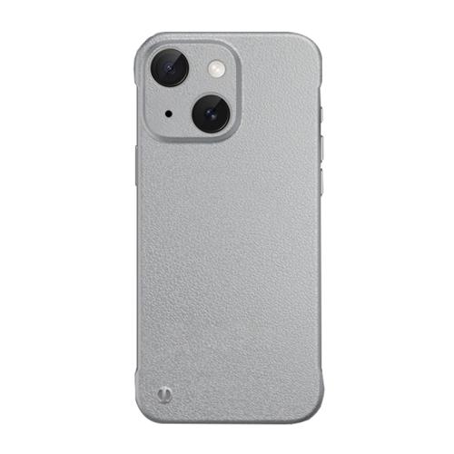 

For iPhone 14 Plus Frameless Litchi Texture PC Phone Case(Titanium Silver)