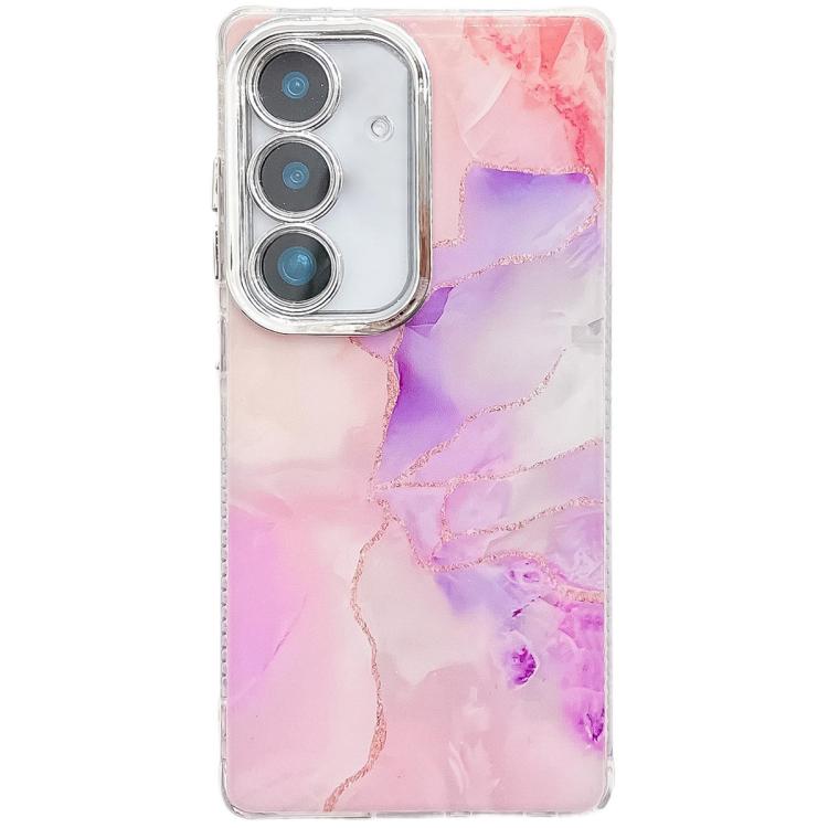 

For Samsung Galaxy S24 5G Electroplated Marble Texture Phone Case(Pink Purple M4)