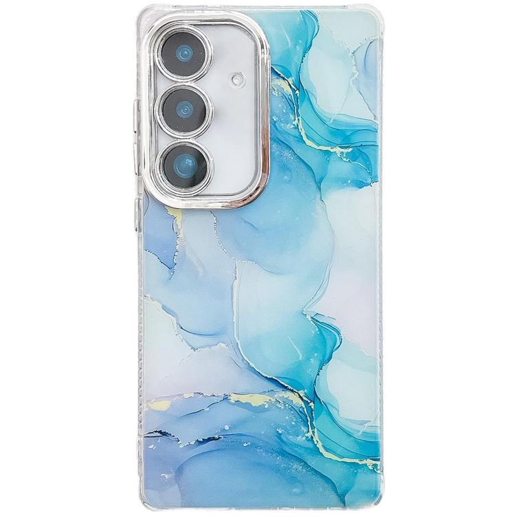 

For Samsung Galaxy S24 5G Electroplated Marble Texture Phone Case(Blue Green M9)