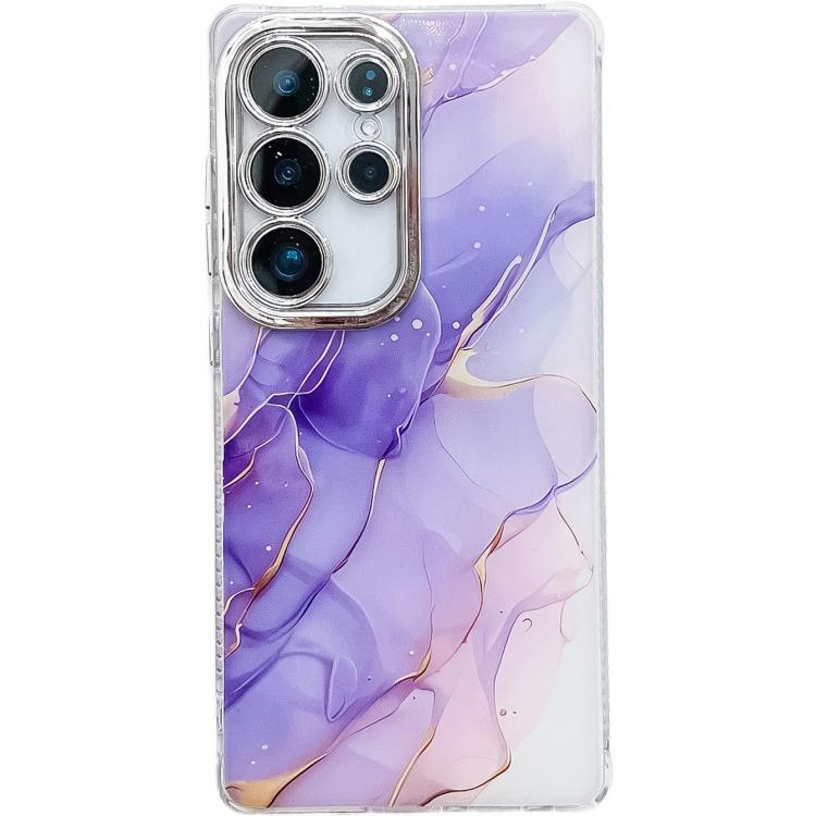 

For Samsung Galaxy S24 Ultra 5G Electroplated Marble Texture Phone Case(Purple M3)