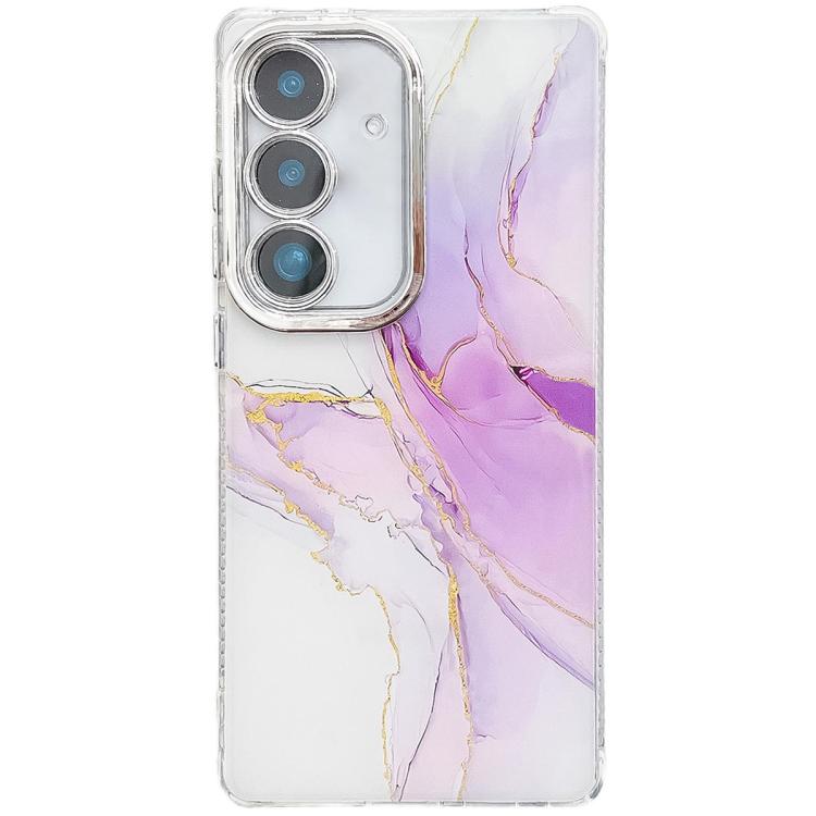 

For Samsung Galaxy S24 FE 5G Electroplated Marble Texture Phone Case(Light Purple M6)