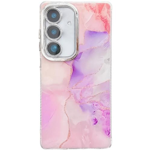 

For Samsung Galaxy S25 5G Electroplated Marble Texture Phone Case(Pink Purple M4)