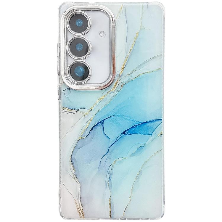 

For Samsung Galaxy S25 5G Electroplated Marble Texture Phone Case(Light Blue M5)
