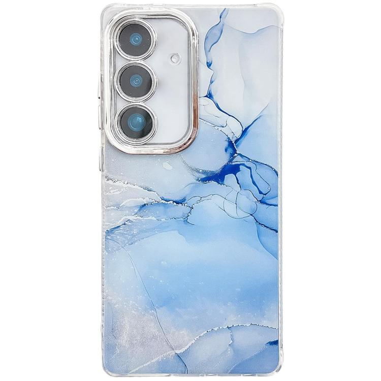 

For Samsung Galaxy S25 5G Electroplated Marble Texture Phone Case(Blue M11)
