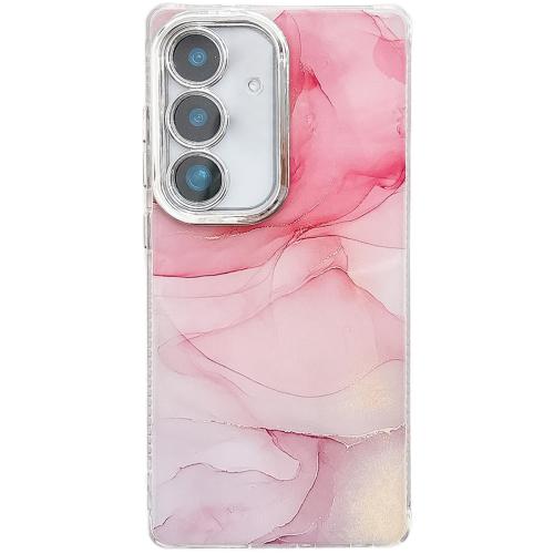 

For Samsung Galaxy S25+ 5G Electroplated Marble Texture Phone Case(Pink M2)