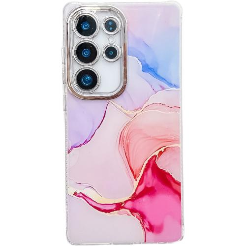 

For Samsung Galaxy S25 Ultra 5G Electroplated Marble Texture Phone Case(Red M7)