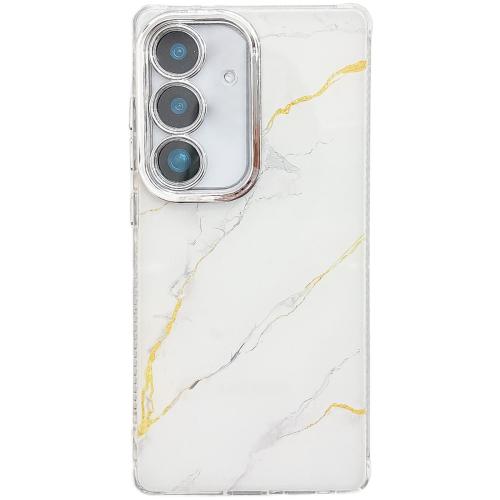 

For Samsung Galaxy A56 5G Electroplated Marble Texture Phone Case(Gold White M1)