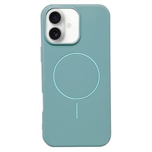 

For iPhone 16 Glossy TPU Shockproof MagSafe Phone Case(Blue)