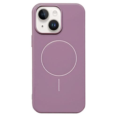 

For iPhone 15 Plus Glossy TPU Shockproof MagSafe Phone Case(Purple)