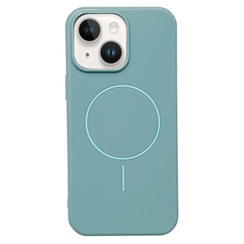 

For iPhone 15 Plus Glossy TPU Shockproof MagSafe Phone Case(Blue)