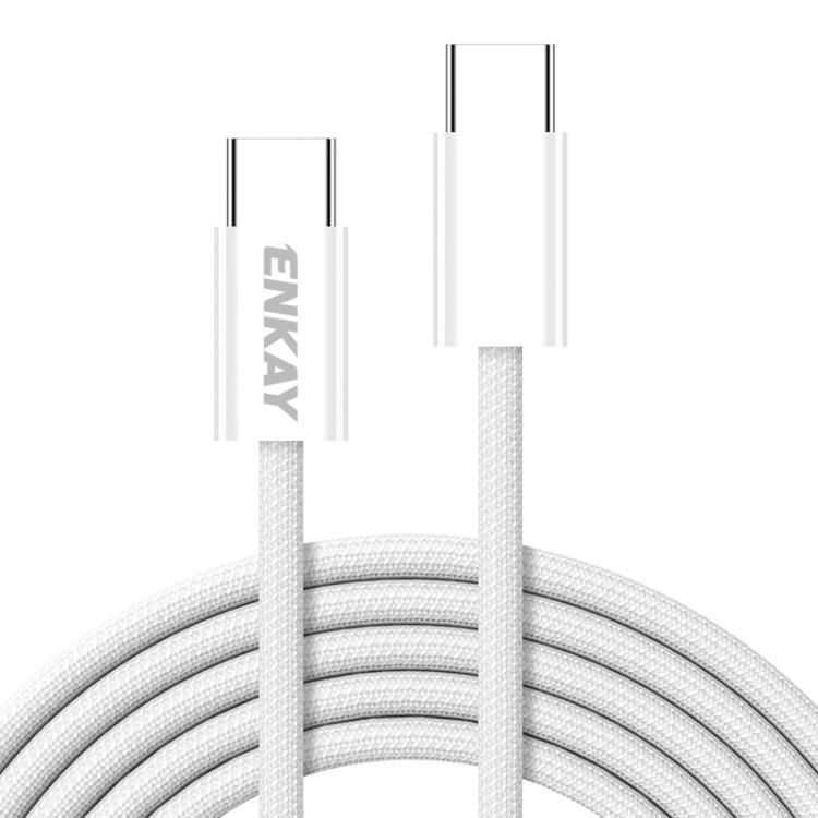 

ENKAY CB174 Candy Color 60W USB-C / Type-C to Type-C Charging Data Cable, Length:1m(White)