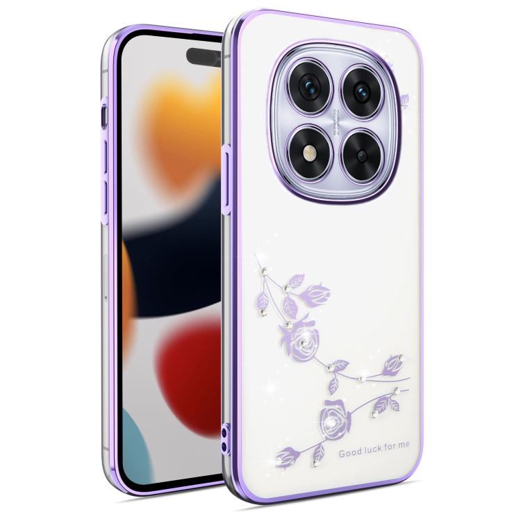 

For Xiaomi Redmi Note 14 Pro 5G Bling Diamond Flower All-inclusive Phone Case(Purple)