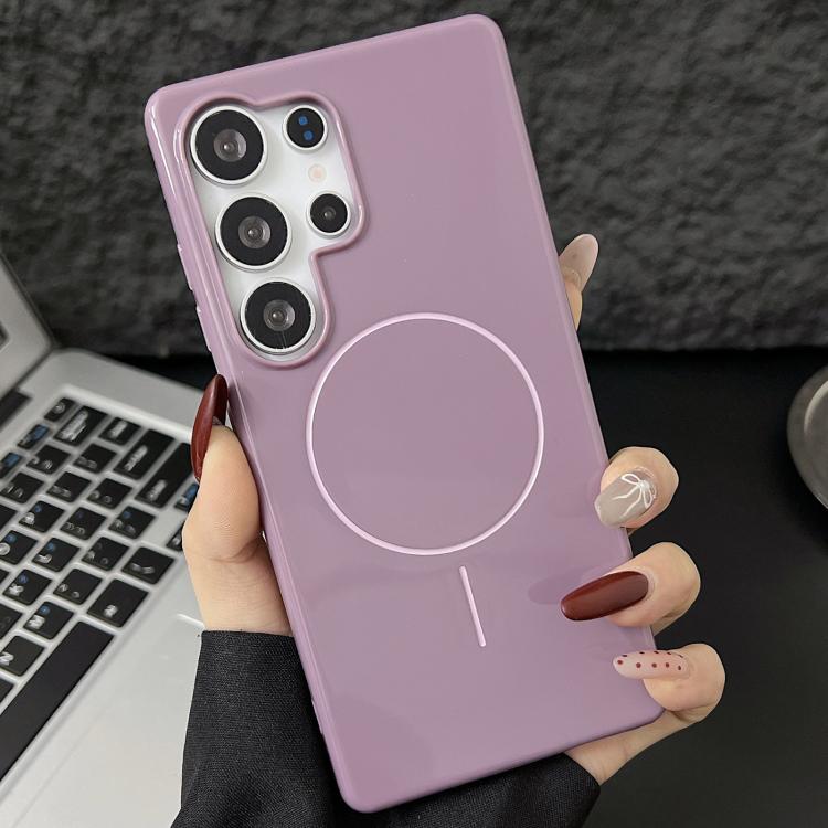 

For Samsung Galaxy S25 Ultra 5G Glossy TPU Shockproof MagSafe Phone Case(Purple)