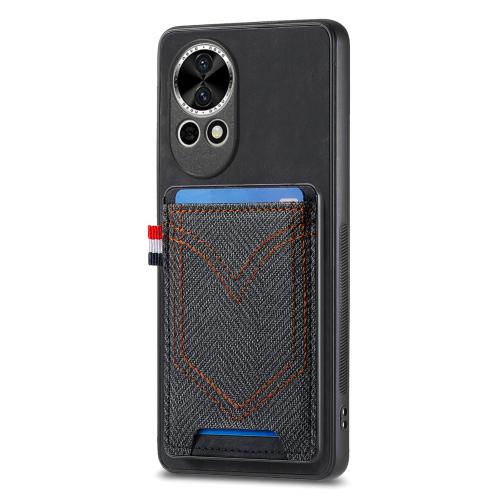 

For Huawei nova 13 Pro Denim Texture Leather Skin Phone Case with Card Slot(Black)