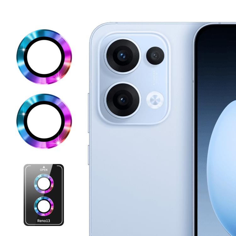 

For OPPO Reno13 Global ENKAY Hat-Prince 9H Rear Camera Lens Aluminium Alloy Tempered Glass Film(Colorful)