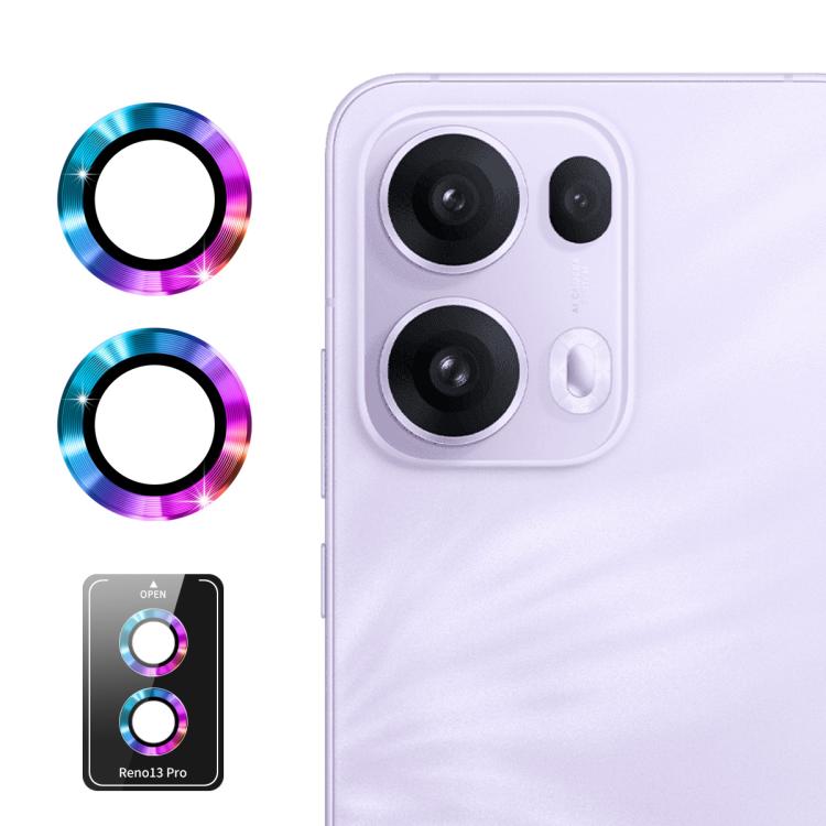 

For OPPO Reno13 Pro Global ENKAY Hat-Prince 9H Rear Camera Lens Aluminium Alloy Tempered Glass Film(Colorful)