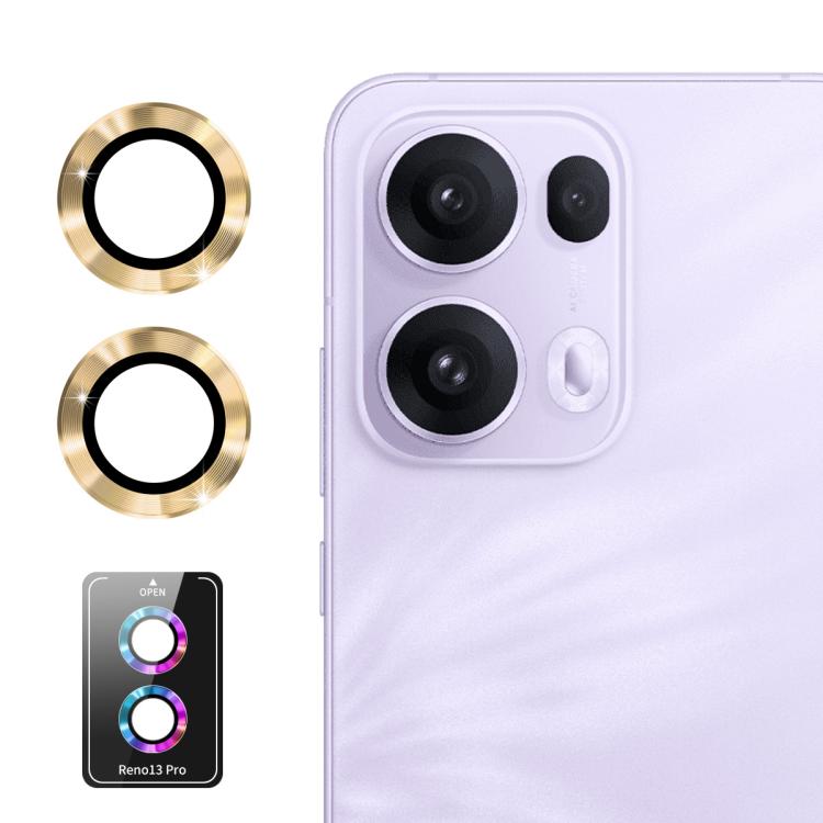 

For OPPO Reno13 Pro Global ENKAY Hat-Prince 9H Rear Camera Lens Aluminium Alloy Tempered Glass Film(Golden)