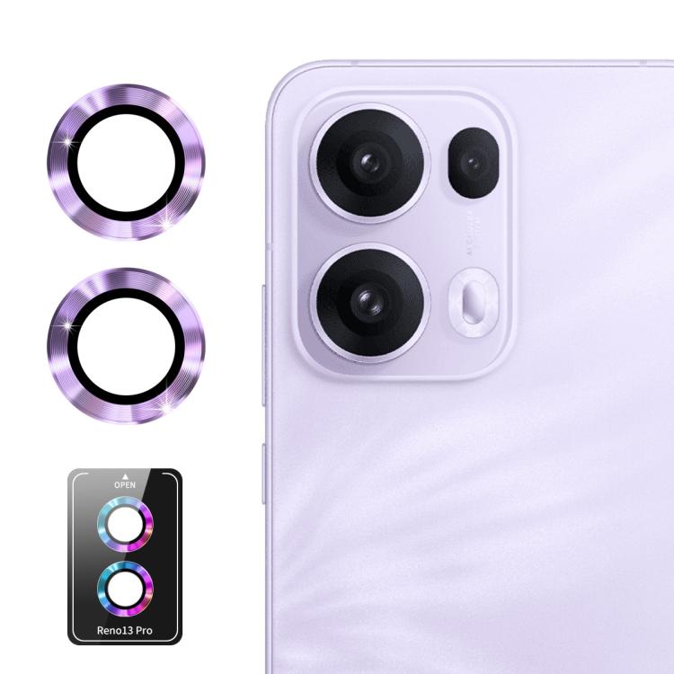 

For OPPO Reno13 Pro Global ENKAY Hat-Prince 9H Rear Camera Lens Aluminium Alloy Tempered Glass Film(Light Purple)