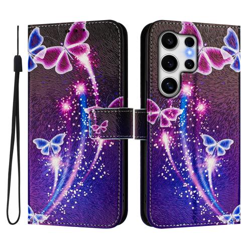 

For Samsung Galaxy S24 Ultra 5G ENKAY Painted Leather Phone Case with Card Slots ＆ Holder(Butterfly Pattern)