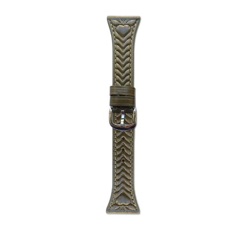 

For Garmin Forerunner 265S Heart-Shaped Embossed 18mm Leather Watch Band(Retro Green)