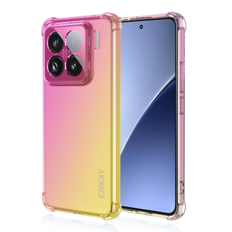 

For Xiaomi 15 Pro ENKAY Hat-Prince Gradient Airbag TPU Phone Case(Pink Gold)